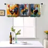 Nuevo producto transfronterizo: Cortina Pequeña con Estampado de Gallo Estilo Campestre para Decoración de Ventana de Sala de Estar en Casa, Media Cortina de Tela, Se Puede Hacer Según Tu Propio Diseño