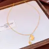 Collar Ajustable de Moneda Platedo en Oro Real con Ponis Plisados, Cadena para Suéter con Diseño de Año Zodiacal, Accesorio Exquisito y Versátil