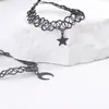 Pingente de Estrela Lua Negra Transfronteiriço Corrente de Clavícula Elástica Estilo Renda Personalizado Doce Cool Escuro Sexy