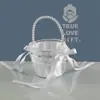 Perla Estilo Western Niña de las Flores de Boda Cesta Pequeña para Esparcir Pétalos Cesta de Flores para Pasarela de Encaje Blanco Regalo de Boda para la Novia