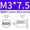 Yishenglong Pernos Remachables para Agujero Ciego de Acero Inoxidable Tuercas Remachables Placa de Presión Hexagonal Rosca Bsos-M3M4