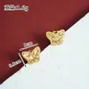 Pendientes de Oro de Arena de Vietnam Transfronterizos Lujo Ligero Sencillos Escama de Dragón Mariposa Brillante Anillo Roto Traje Joyería de Moda para Mujer