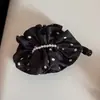 Pinza de Plátano de Tela Ovalada con Perlas de Lunares para Mujer, Clip Vertical para Cola de Caballo Alta Retro de Otoño e Invierno, Pasador, Accesorio para el Cabello, Nuevo Estilo