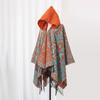 Novo Poncho Shawl de Malha Masculino Venda Quente Transfronteiriça Amazon Poncho Tecido com Capuz e Fenda Venda Direta de Fábrica