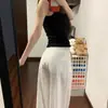 Verão 2026 Novo Calça de Lyocell Cintura Alta Reta Fina Perna Larga Casual Solta Longa Feminina