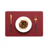 Mantel Individual de Cuero Tejido Personalizado Pve Mesa de Comedor High-End Impermeable Aislante con Logo Impreso Mantel de Mesa de Comedor de Hotel