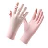 Guantes de seda de hielo de verano, transpirables, para exteriores, antideslizantes, con protección solar, antiultravioleta y pantalla táctil para mujer.