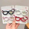 Gafas Lindas de Dibujos Animados de Kt Cat Pinza de Pato Hueca Clips para Flequillo Lado del Cabello Accesorios para el Cabello de Dibujos Animados Corazón Dulce de Chica