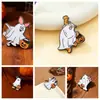 Broche de Esmalte de Abóbora Animal de Desenho Animado Novidade Divertida Perfeito para Decoração de Halloween Presente Acessório para Mochila Roupas