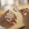 Moji Tudo Fofo Coelho Empilhado Pintado à Mão Caneca de Chá de Cerâmica Casa Cura Quente Caneca para Degustação de Chá Fofo Divertido