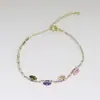 Pulsera de circón de color extremadamente pequeña y exquisita 2025 estilo popular de Internet hebilla de langosta de personalidad puerta este pulsera J730