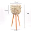 Soporte de Piso para Flores, Cesta de Flores Tejida de Paja, Maceta Tejida de Ratán, Maceta Pastoral para Sala de Estar Balcón, Decoración de Plantas Verdes Bonsái