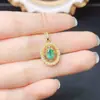 Venta al por mayor de fábrica Popular Colgante de Esmeralda Natural Plata S925 Incrustado Piedra Principal 4*6 Joyería de Lujo Venta Directa de Fábrica