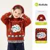 [Anti-pilling] Suéter Infantil Dudu Home Meninos Blusa de Inverno Bebê Manga Longa Camada Base Roupas de Meninas Moda Infantil