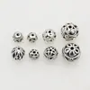 Estilo antiguo Plata tibetana bola hueca cuentas sueltas cuentas 8/10/11/14mm pulsera aretes cuentas espaciadoras accesorios de joyería diy