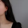 Coreia do Sul Dongdaemun 2021 Nova Corrente Borla Preto Zircon Orelha Fivela ins Nicho Estilo Neutro Moda Orelha Jóias