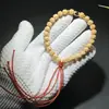 Pulsera de Cuentas Bodhi Columna de Dragón Natural, Artículo de Arte Ecológico Original sin Adornos, Pulsera de Cuentas de Oración de Círculo Único Unisex, Madera Blanda con Cuentas de Piedras Preciosas
