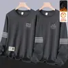 Sudadera con forro polar para hombre, estilo otoño e invierno, cuello redondo, manga larga, top casual versátil holgado, chaqueta sin capucha