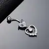 Piercing Espiral de Zirconia de Colores de Venta Caliente Transfronterizo Clavo para Ombligo Estilo Europeo y Americano Flor Mariposa Alas Doradas Corazón Botón de Ombligo
