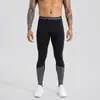 Calça de Ginástica de Alta Elasticidade Justa Estilo Europeu e Americano para Homens, Calça de Compressão Esportiva de Secagem Rápida, Leggings de Yoga Degradê