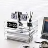 Suporte de Mesa para Armazenamento de Arquivos Estante de Escritório Transparente Suporte de Armazenamento Caixa com Gaveta de Acrílico Caixa Organizadora de Documentos
