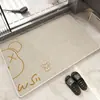 Alfombra antideslizante para baño tejida de lino, alfombrilla absorbente para el suelo para la entrada del baño y el lavabo, alfombrilla para los pies del inodoro, alfombra anticaídas