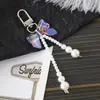 Llavero colgante de lazo de color fresco y dulce estilo coreano ins, moda para teléfono móvil, equipaje, cámara ccd, colgante pequeño