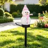 Lámpara de muñeco de nieve alimentada por energía solar para decoración de césped en el patio de una villa al aire libre, luz nocturna de jardín impermeable, luz de estaca para suelo de decoración navideña