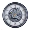 Reloj de Pared con Engranajes Cronometraje Simple Retro Reloj de Pared con Engranajes Tamaño Grande Reloj de Pared Colgante para Sala de Estar