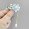 Novo Leque de Strass com Borla Antiga Presilha Lateral Bico de Pato Alto Senso Elegante Leque Grampo de Cabelo Elegante Headwear Cheongsam