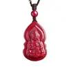 Mineral Crudo Cinabrio Colgante de Meditación Guanyin Alto Contenido Arena Dorada Púrpura Arena Imperial Amuleto del Año de Nacimiento Collar Venta al por Mayor