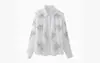 Traje de dos piezas para mujer de comercio exterior transfronterizo, estilo lencería de lujo ligero, con bordado de cuentas, manga larga y pantalón largo, con cuello de solapa, de un solo botón, corte holgado.