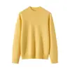 Suéter de Cashmere Feminino BaiCaiRong 2026 Outono/Inverno, Gola Semi-Alta, Design Versátil, Tricô de Lã, Caimento Solto