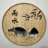 Pá de lixo pintada à mão em bambu trançado pintura nostálgica fazenda bambu trançado pintura decoração pá criativa country mural de parede grão tudo trabalho duro