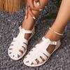 Sandalias planas huecas de punta descubierta de comercio exterior europeo y americano para mujer, nuevas transfronterizas, casuales de talla grande, sandalias de playa Wish