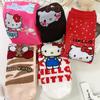 Verão Novo Meias de Meia-Panturrilha Kt Cat para Crianças, Meias Fofas de Bebê Versátil Hello Kitty Desodorante e Absorvente de Suor sem Costura de Meia-Panturrilha