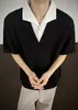 2026 Nuevo Estilo Cuello Camisero para Hombre Camiseta de Verano de Moda Versión Coreana Corte Ajustado Camisa Polo de Manga Corta de Moda Versátil