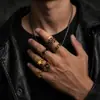 Acessórios de mão masculinos estilo gótico mais vendidos em todo o mundo, anel cruzado hip-hop de nicho de alta qualidade, anel de falange punk