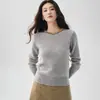 Luxo ao estilo francês, coleção de outono 2026: suéter de cashmere bordado à mão com gola redonda, blusa de malha de manga comprida para mulheres