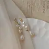 Pendientes de Perla Natural de Diseño Original Estilo Ab Aguja de Plata 925 Puros Hechos a Mano Pendientes Elegantes Franceses