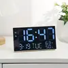 Reloj Digital de Temperatura LED Satelital Creativo Transfronterizo Reloj Despertador Espejo Reloj Multifunción Reloj de Sincronización Automática con Enchufe