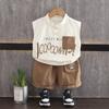 Meninos Verão Moda Terno 2024 Novo Estilo Roupas Infantis Bebê Menino Sem Mangas Duas Peças Moda Roupas de Verão