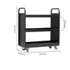 Carrito Silencioso para Libros de Biblioteca, Carrito Pequeño, Escalera para Libros, Carrito Móvil para Libros, Escalera de Tres Peldaños, Carrito para Archivos de Archivo, Carrito de Plataforma Plana