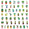 Adesivos de cacto suculento com 50/100 flores transfronteiriços, adesivos decorativos à prova d'água para malas, adesivos para diário infantil