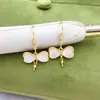 Joias Artesanais DIY Brincos de Pérola, Suportes Vazios para Brincos de Pérola, Acessórios, Ganchos de Orelha Quadrados em Forma de Laço Barroco Atacado