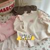 Body de Veludo Camiseta Básica de Manga Voadora Pequena Primavera e Outono Nova Meninas Gola Média Adorável Top de Manga Comprida Versátil Doce t
