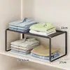 Prateleiras em Camadas para Guarda-Roupa Divisórias de Armário Partições Separador de Roupas para Armário Artefato de Armazenamento Prateleiras Extensíveis para Quarto