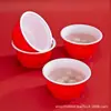 Tigelas Descartáveis Espessas e Hashis Vermelhos Festivos Talheres para Banquete de Casamento Comer em Casa Tigela Pequena para Sopa Redonda de Plástico