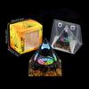 Adorno de Pirámide de Bola de Cristal Natural, Pieza de Decoración para el Hogar de Grava de Cristal Recubierta de Resina, En Caja