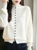 Camiseta de punto jacquard de cuello alto a la moda para mujer, estilo nuevo, talla grande, suéter cálido para otoño e invierno